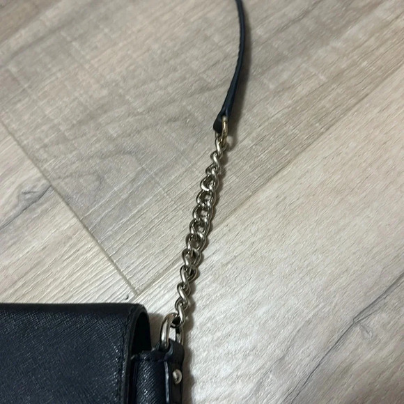 Kate Spade Black Leather Flap Crossbody Bag with silver hardware details - Picture 5 of 14
